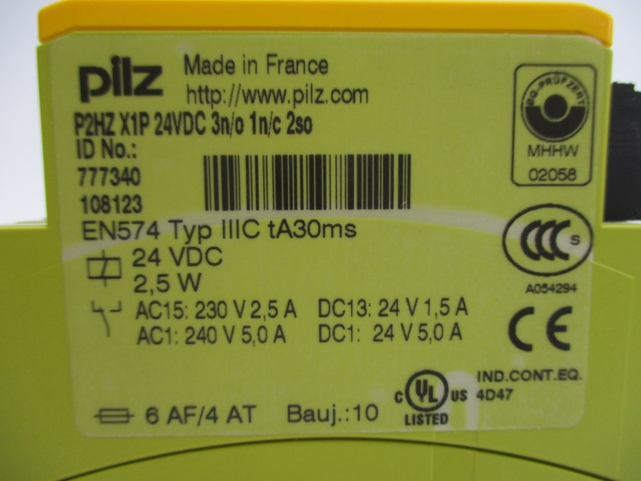 PILZ P2HZX1P24VDC3N/O1N/C2SO 777340 24VDC 5A NSNP