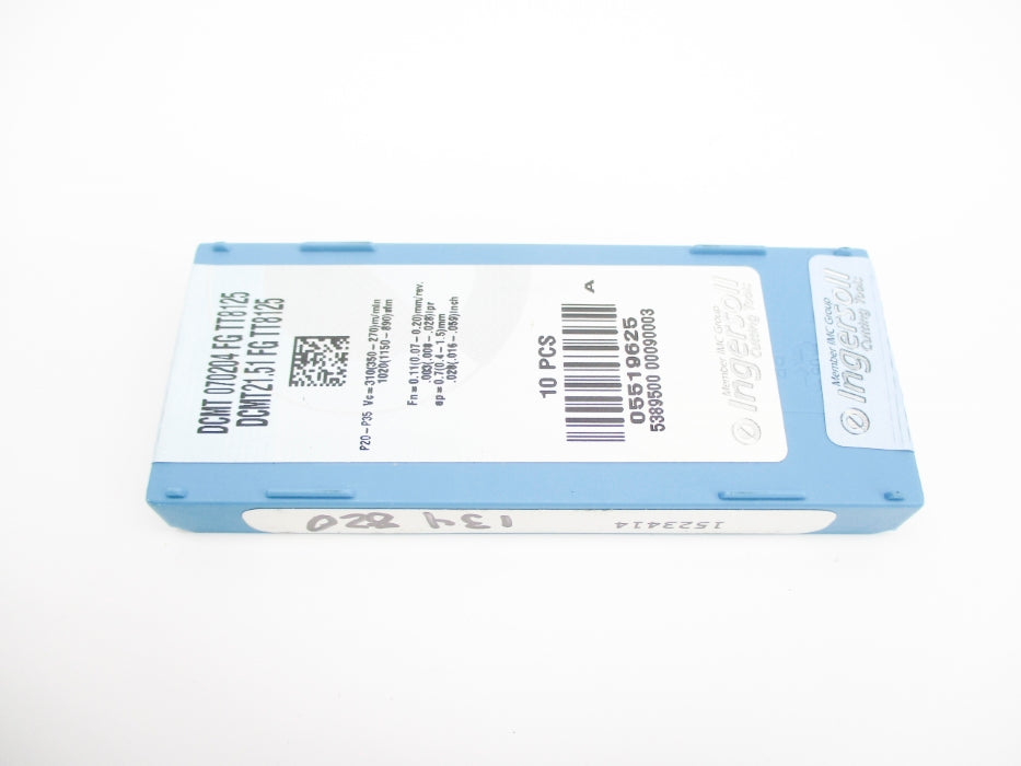 INGERSOLL DCMT070204FGTT8125 DCMT21.51FGTT8125 (PKG OF 10) NSFS