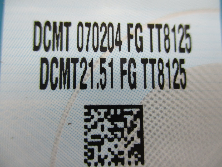 INGERSOLL DCMT070204FGTT8125 DCMT21.51FGTT8125 (PKG OF 10) NSFS