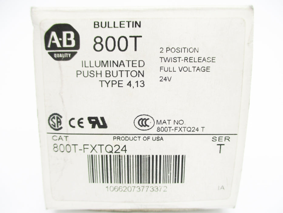 ALLEN BRADLEY 800T-FXTQ24 SER. T (WH) NSMP