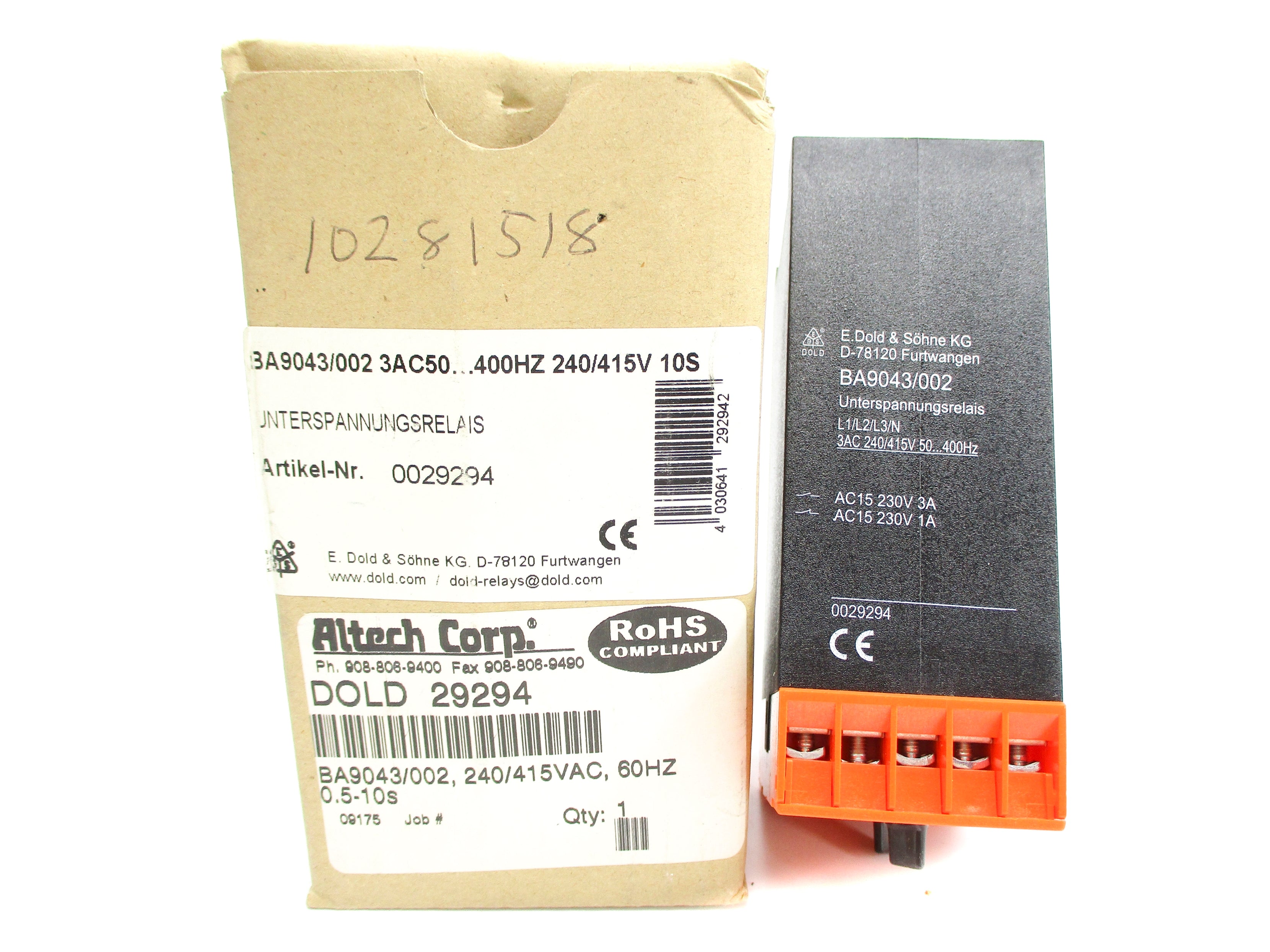 DOLD BA9043/002 240/415VAC 3A NSMP