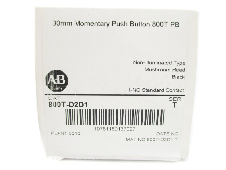 ALLEN BRADLEY 800T-D2D1 SER. T (WH) NSFS