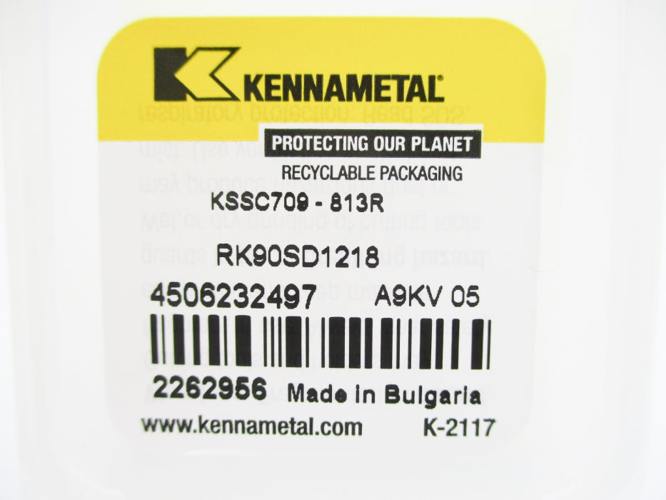 KENNAMETAL KSSC709-813R RK90SD1218 NSMP