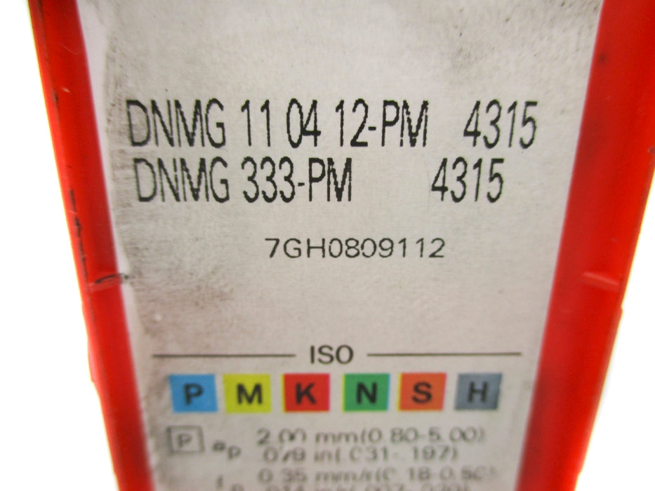 SANDVIK DNMG110412-PM-4315 DNMG333-PM-4315 (PKG OF 10) NSMP