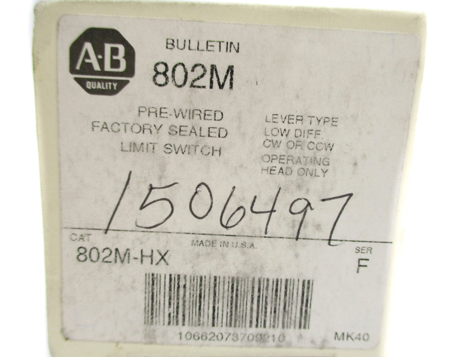ALLEN BRADLEY 802M-HX SER. F (WH) NSMP