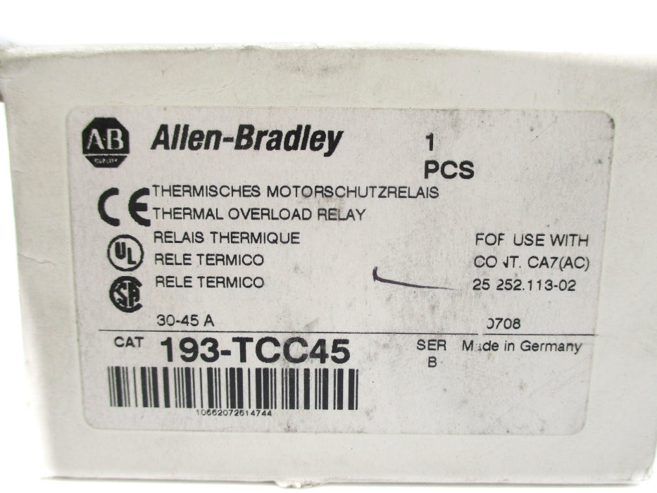 ALLEN BRADLEY 193-TCC45 SER. B 30-45A (WH) NSMP