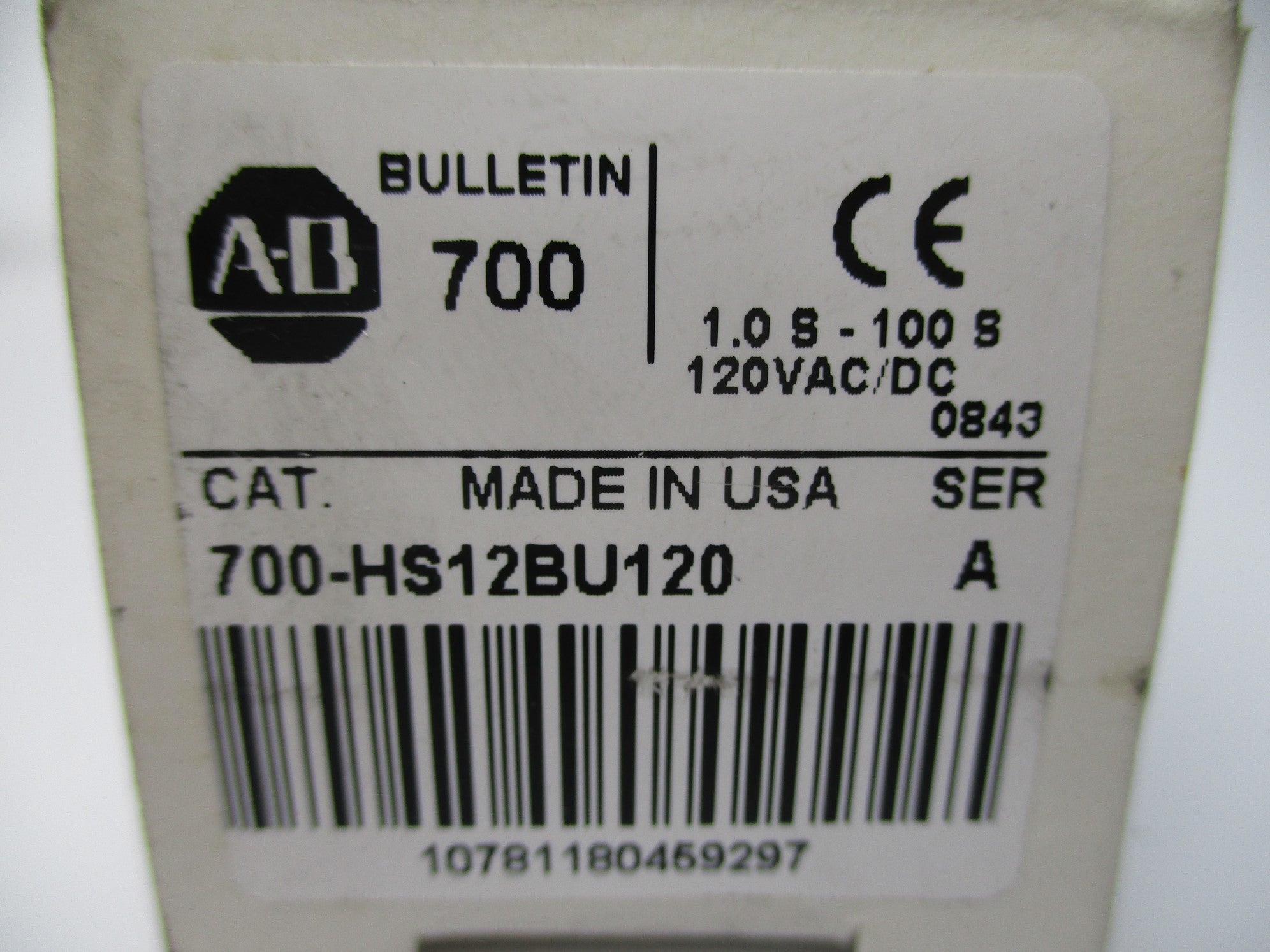 ALLEN BRADLEY 700-HS12BU120 SER. A 1.0S-100S 120VAC/DC (WH) NSMP
