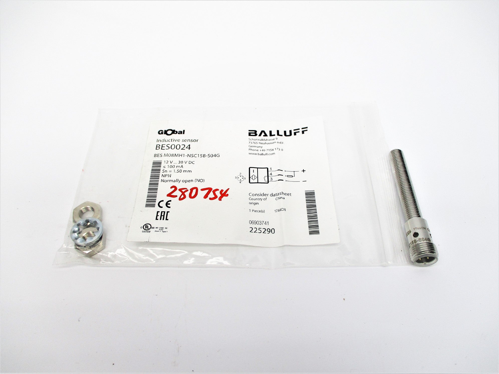 BALLUFF BESM08MH1-NSC15B-S04G BES0024 NSMP