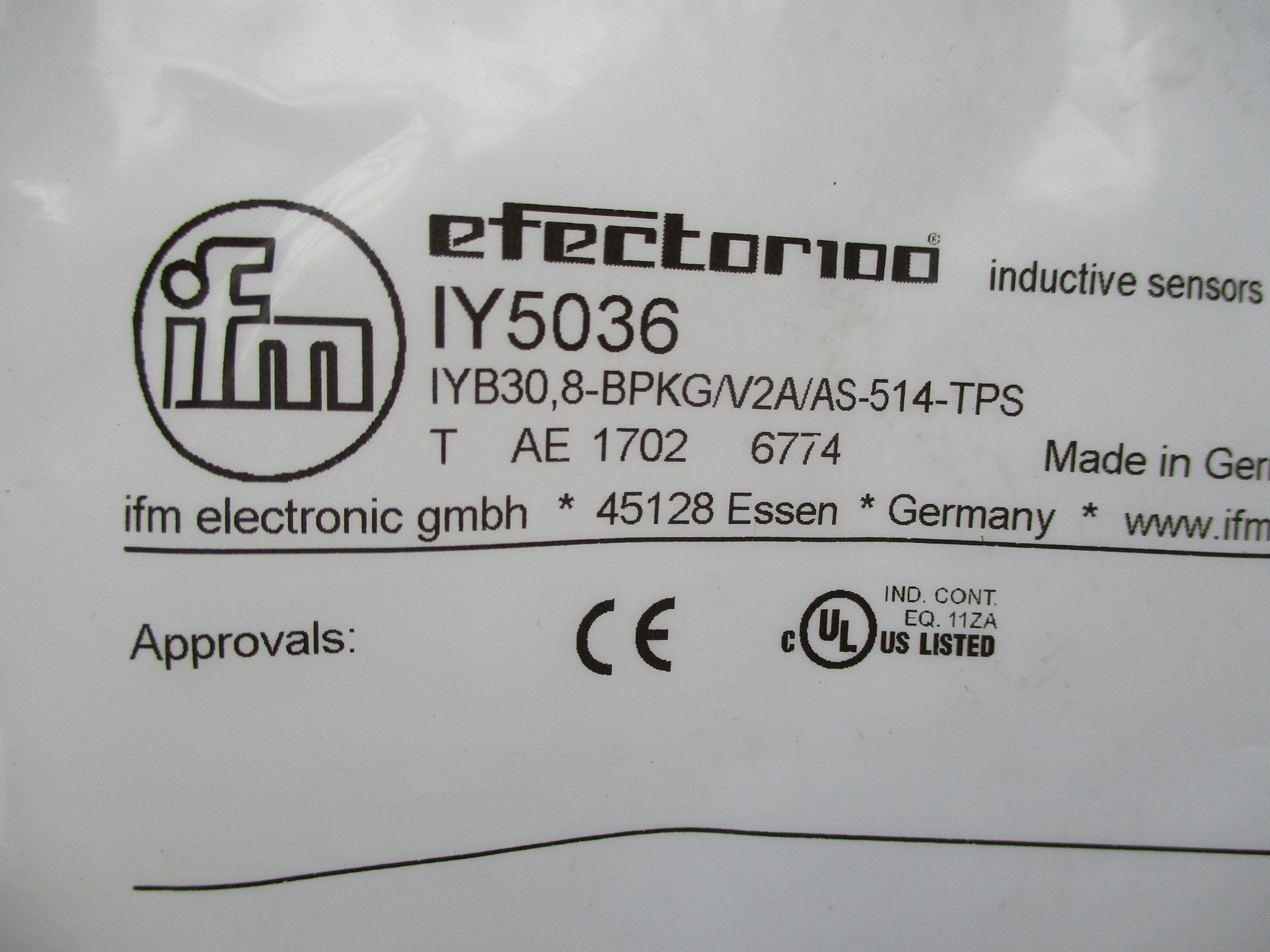 IFM EFECTOR IYB30,8-BPKG/V2A/AS-514-TPS IY5036 NSMP