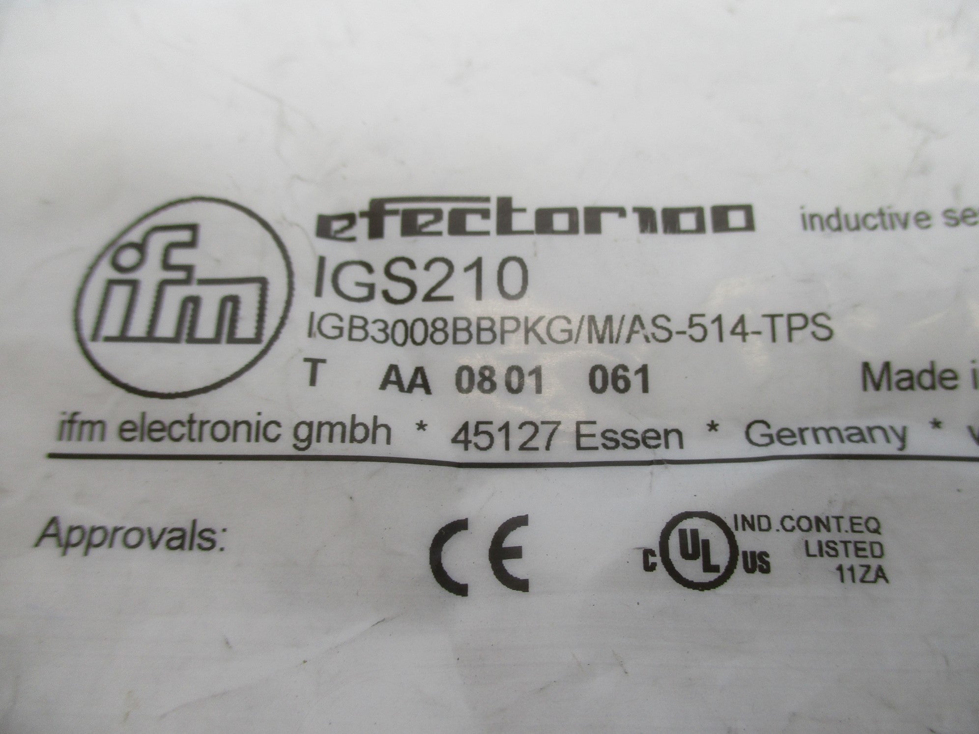 IFM EFECTOR IGB3008BBPKG/M/AS-514-TPS IGS210 NSMP