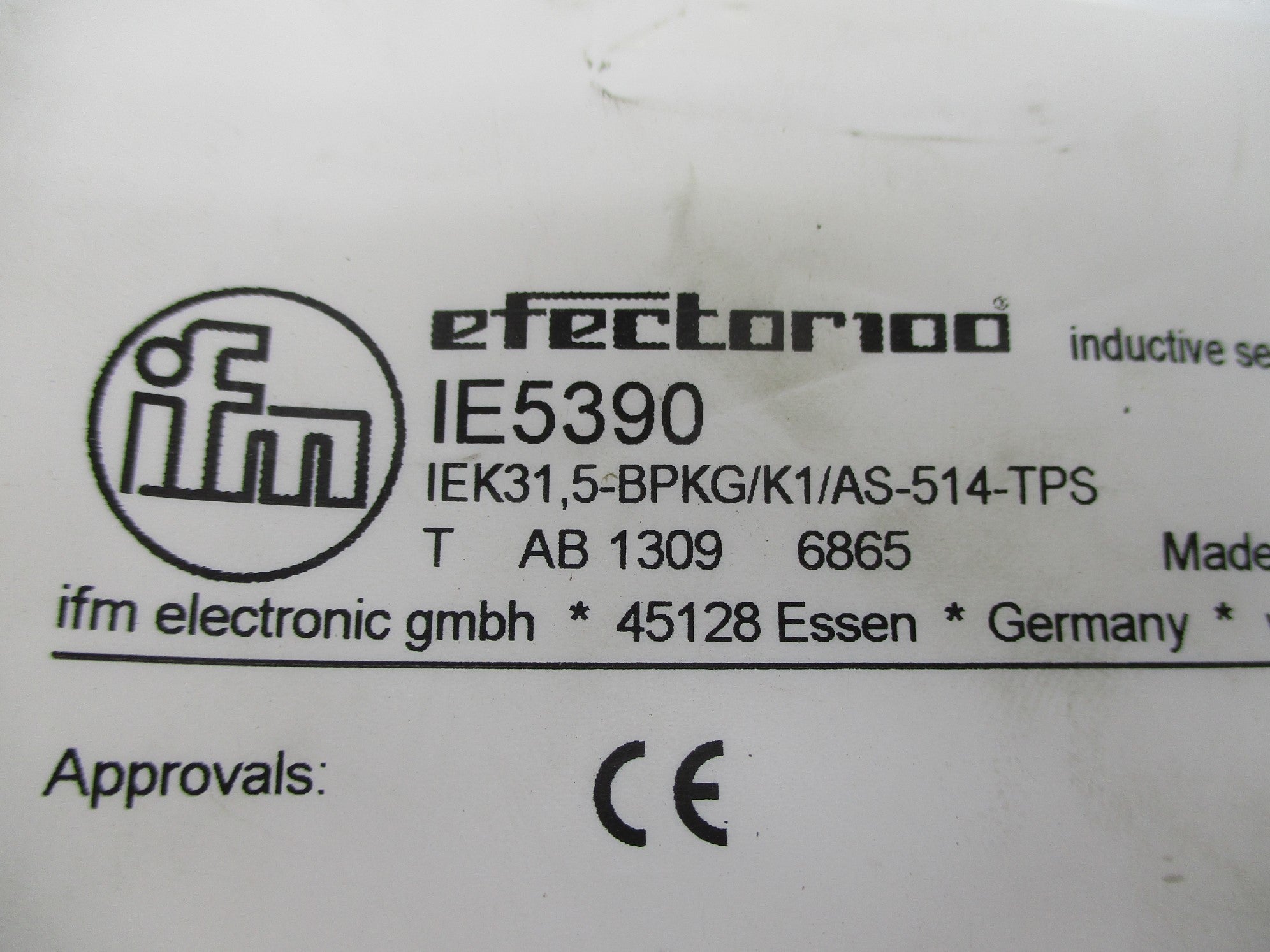 IFM EFECTOR IEK31,5-BPKG/K1/AS-514-TPS IE5390 NSMP