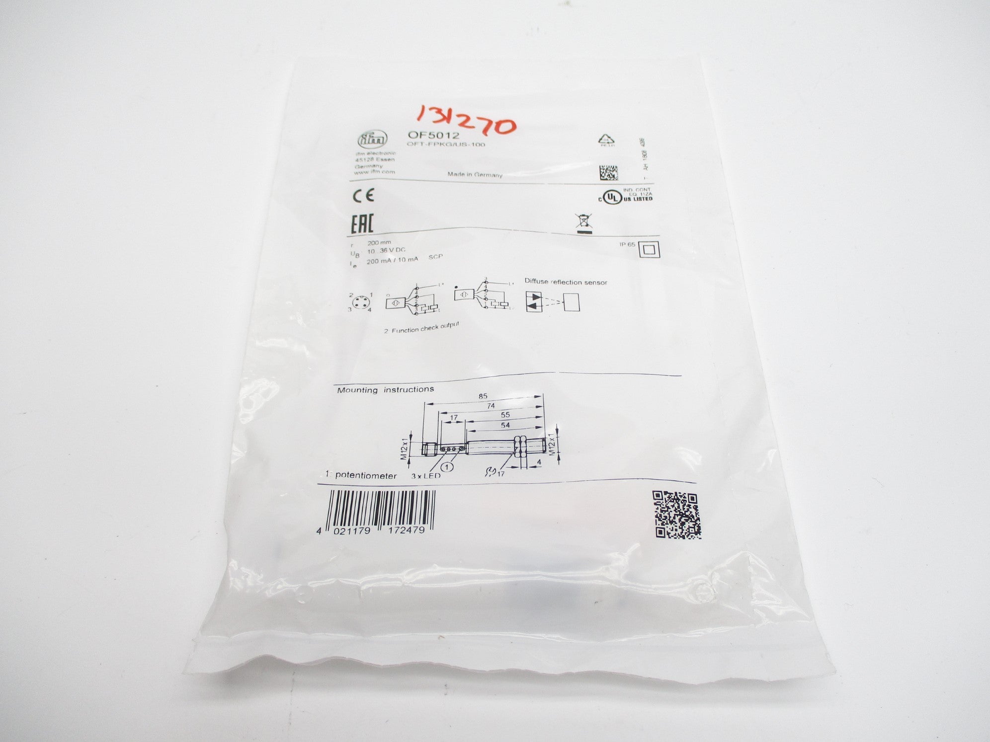IFM EFECTOR OFT-FPKG/US-100 OF5012 NSMP