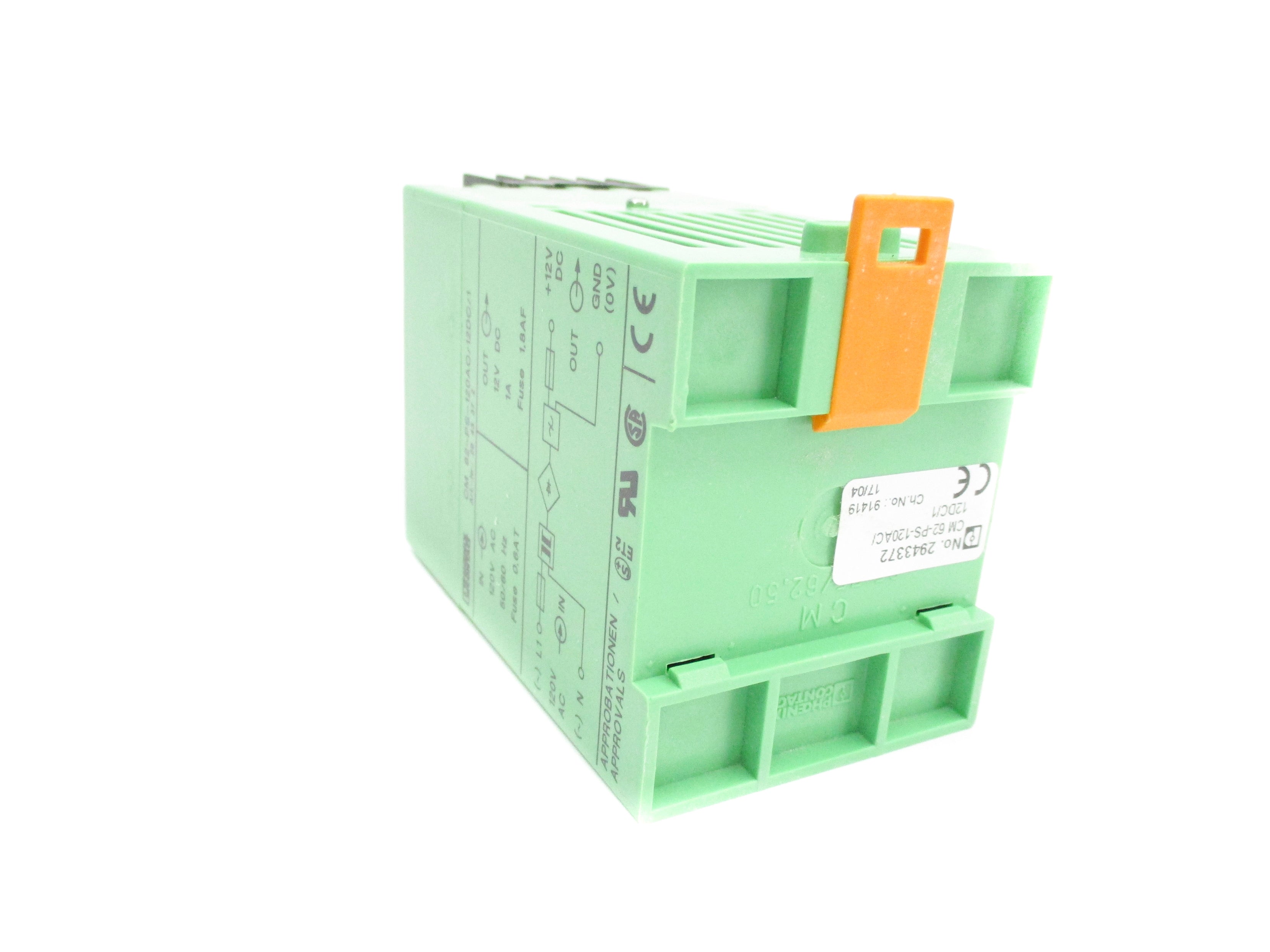PHOENIX CONTACT CM62-PS-120AC/12DC/1 2943372 120VAC 1A NSMP