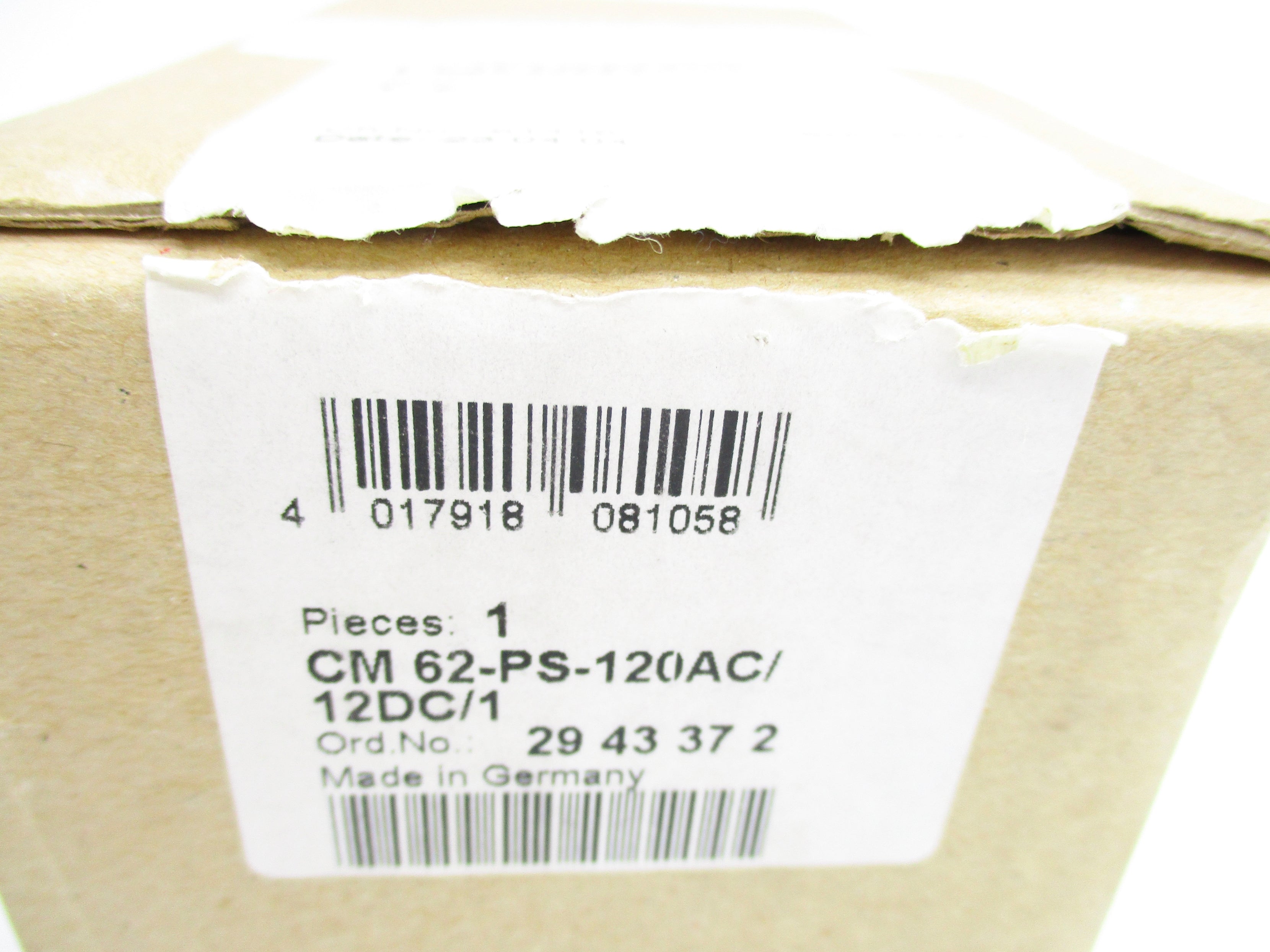 PHOENIX CONTACT CM62-PS-120AC/12DC/1 2943372 120VAC 1A NSMP