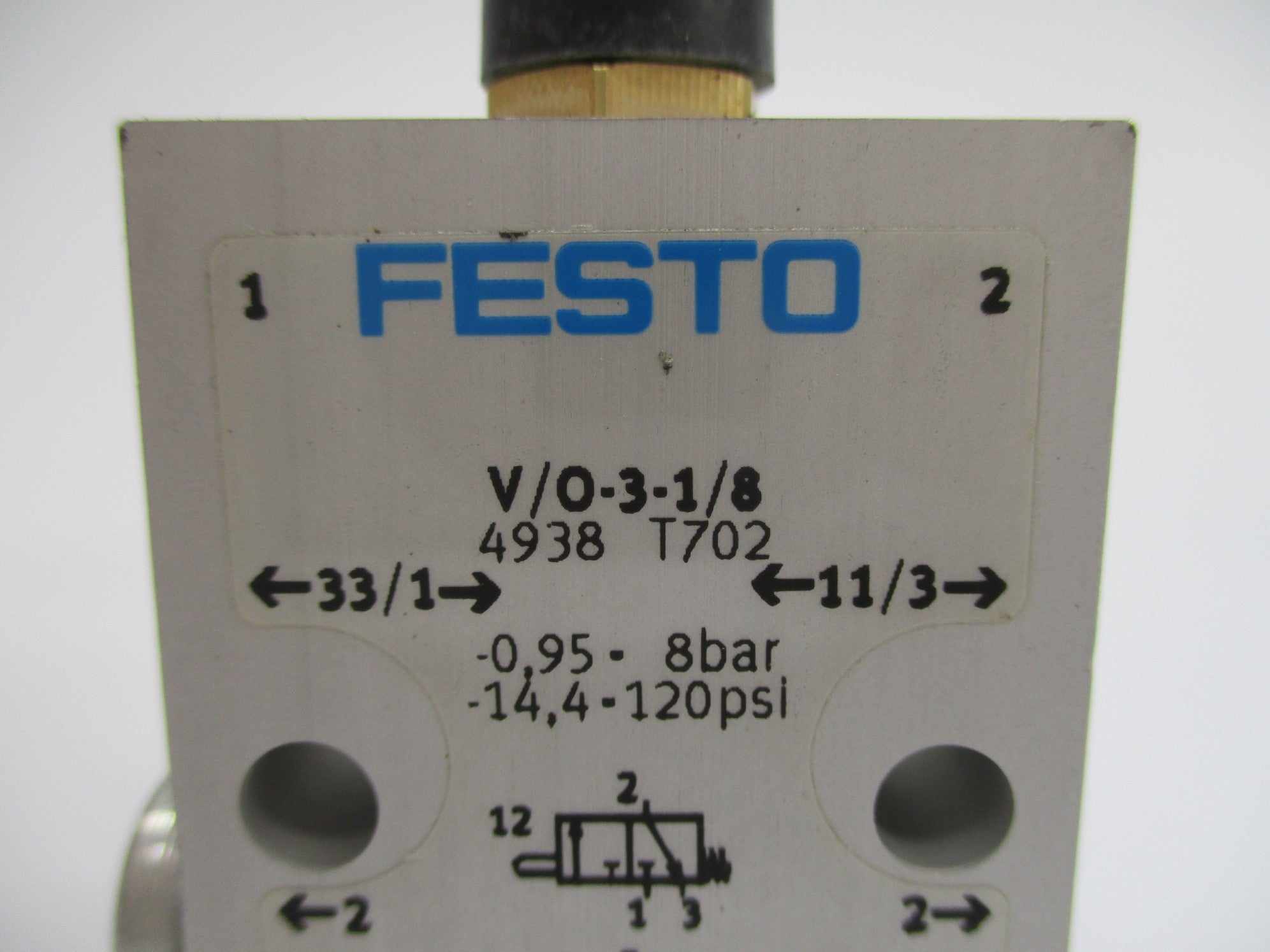 FESTO V/O-3-1/8 4938 -14.4-120PSI NSNP