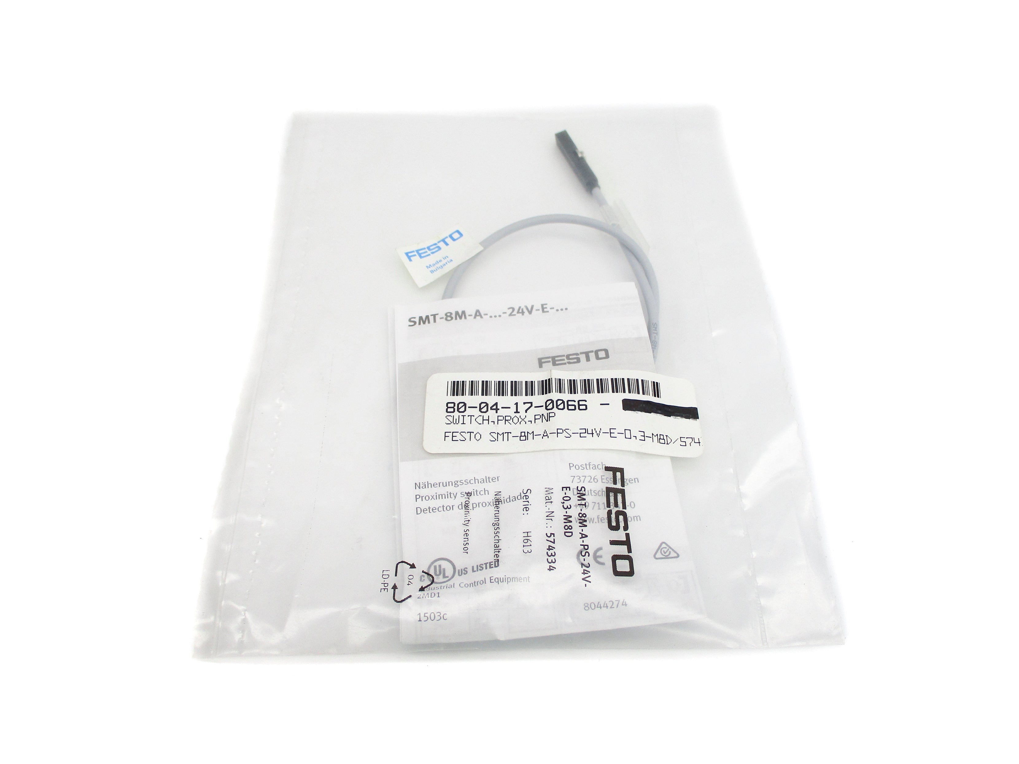 FESTO SMT-8M-A-PS-24V-E-0,3-M8D/574 NSMP