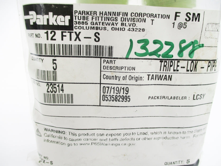 PARKER 12FTX-S (PKG OF 5) NSMP