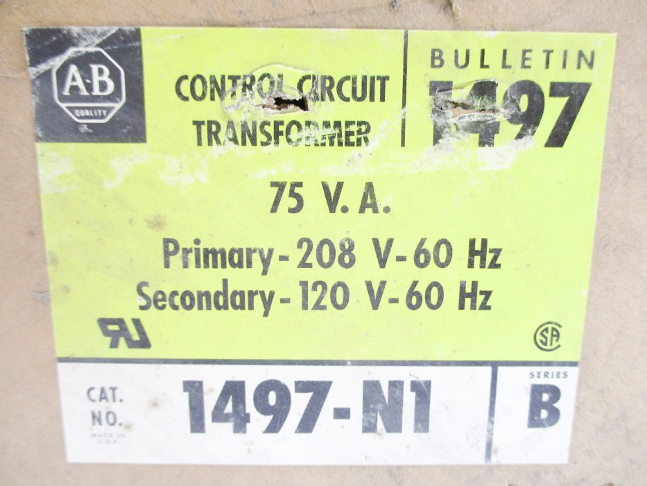 ALLEN BRADLEY 1497-N1 SER. B 208V (AS PICTURED) (BK/YL) NSMP