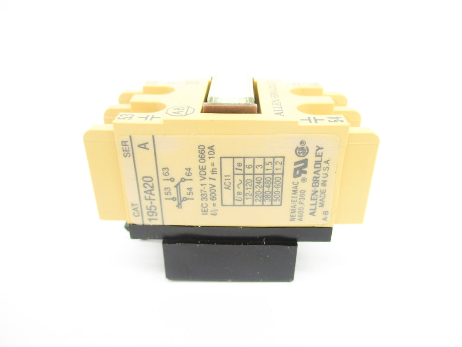 ALLEN BRADLEY 195-FA20 SER. A 600V 1.2A (BK/WH) NSMP