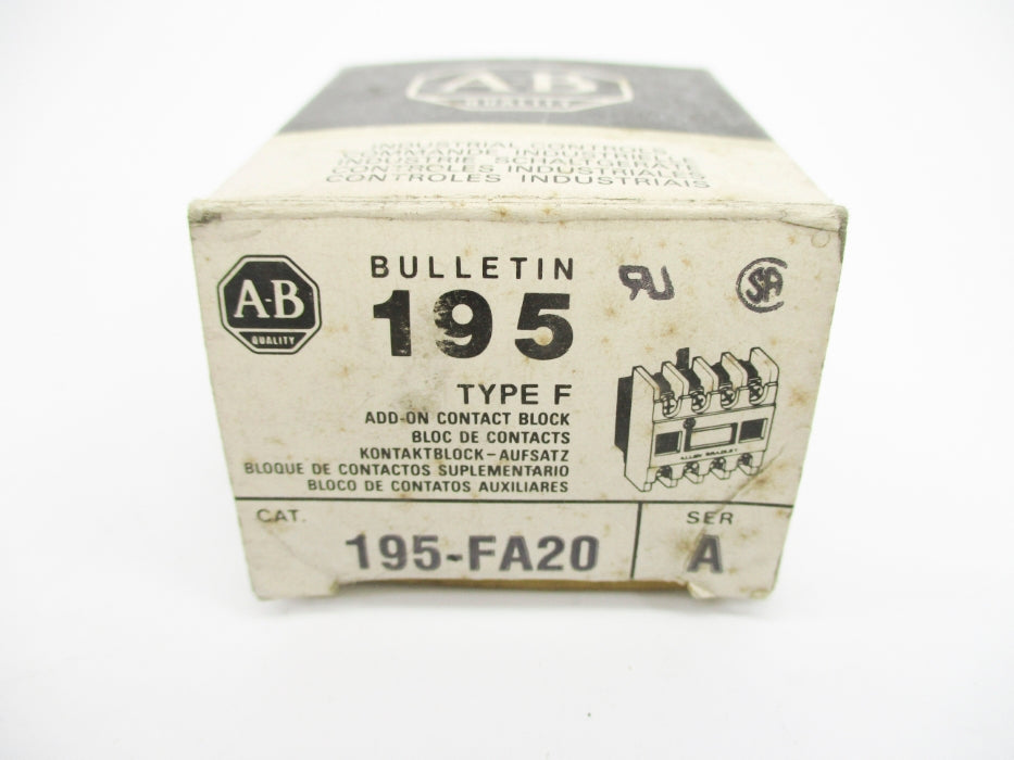 ALLEN BRADLEY 195-FA20 SER. A 600V 1.2A (BK/WH) NSMP