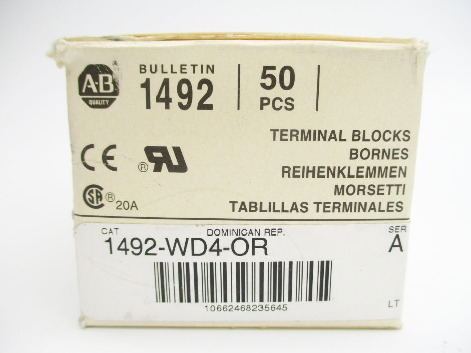ALLEN BRADLEY 1492-WD4-OR SER. A (PKG OF 50) (WH) NSMP