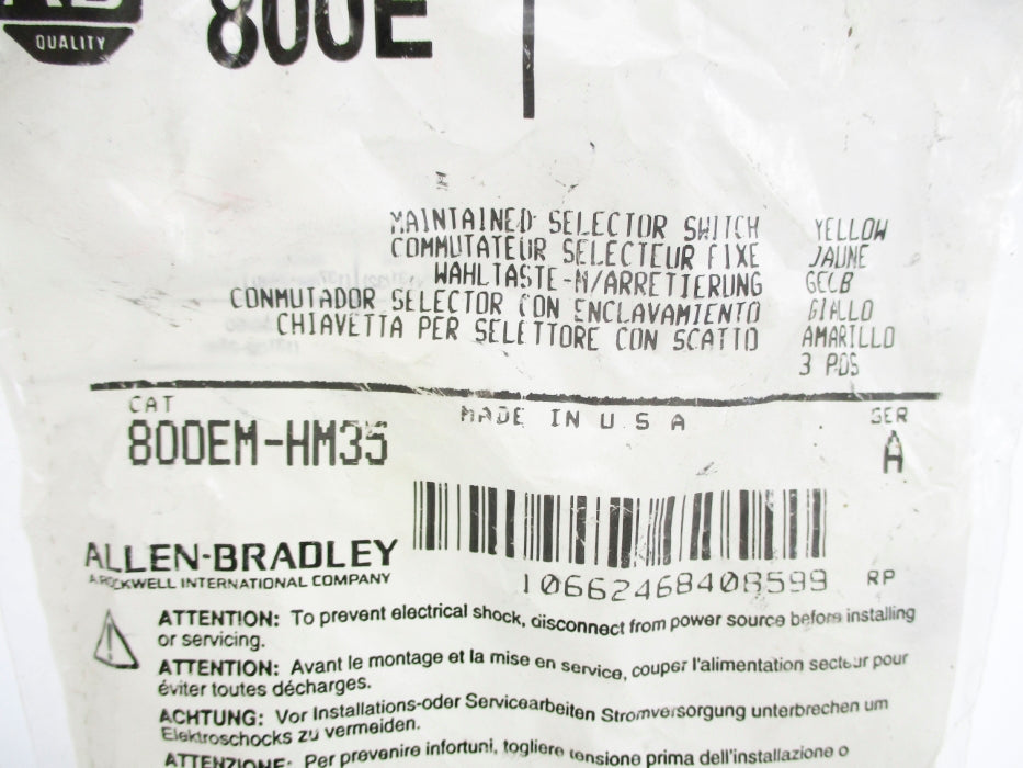 ALLEN BRADLEY 800EM-HM35 SER. A NSMP