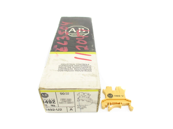ALLEN BRADLEY 1492-U2 SER. A (PKG OF 50) (BK/YL) NSMP