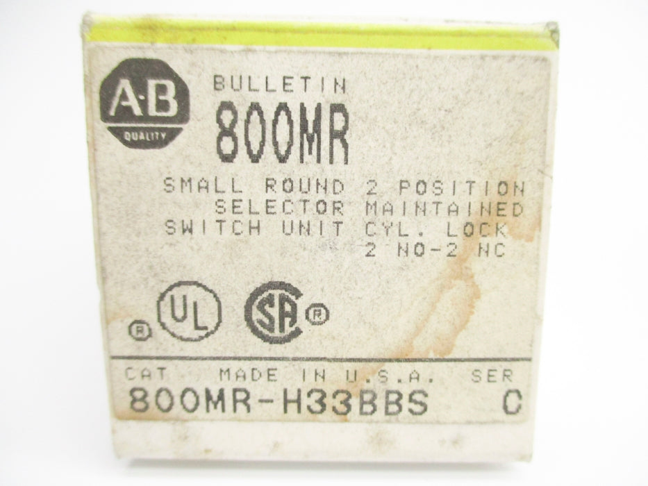 ALLEN BRADLEY 800MR-H33BBS SER. B (BK/YL) NSMP