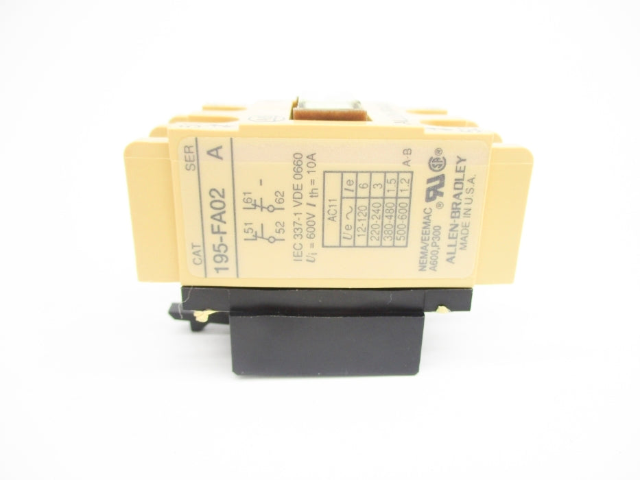 ALLEN BRADLEY 195-FA02 SER. A 600V 10A (BK/YL) NSMP