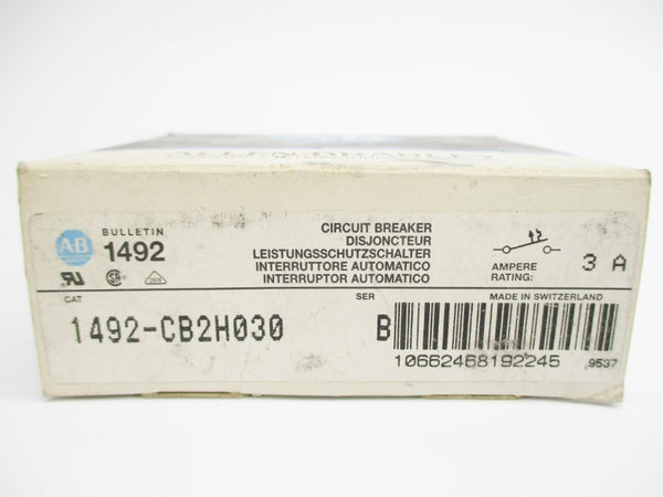 ALLEN BRADLEY 1492-CB2H030 SER. B 480VAC 3A NSMP