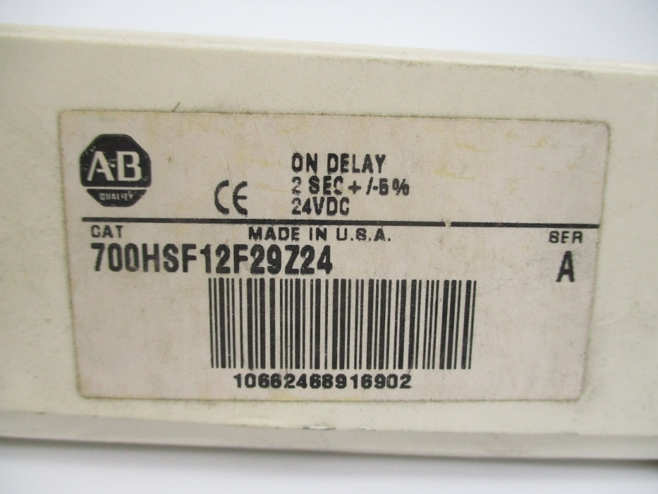 ALLEN BRADLEY 700-HSF12F29Z24 SER. A 24VDC 12A 2S (WH) NSMP