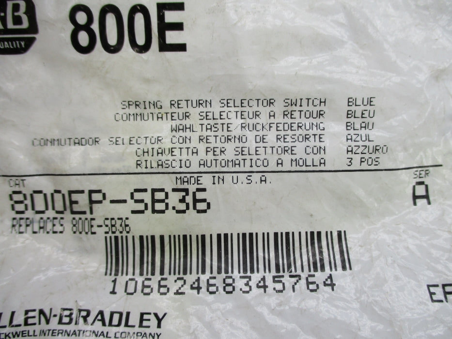 ALLEN BRADLEY 800EP-SB36 SER. A NSMP
