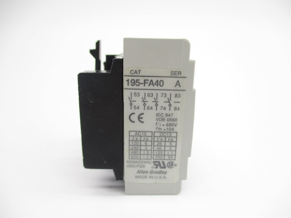 INDUSTRIAL SPARE PART 195-FA40 SER. A 600VAC 1.2A (GY/BL) NSMP