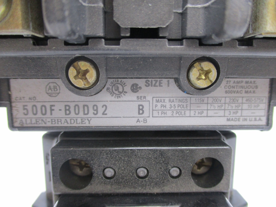 INDUSTRIAL SPARE PART 500F-BOD92 SER. B 110/115-120V UNMP