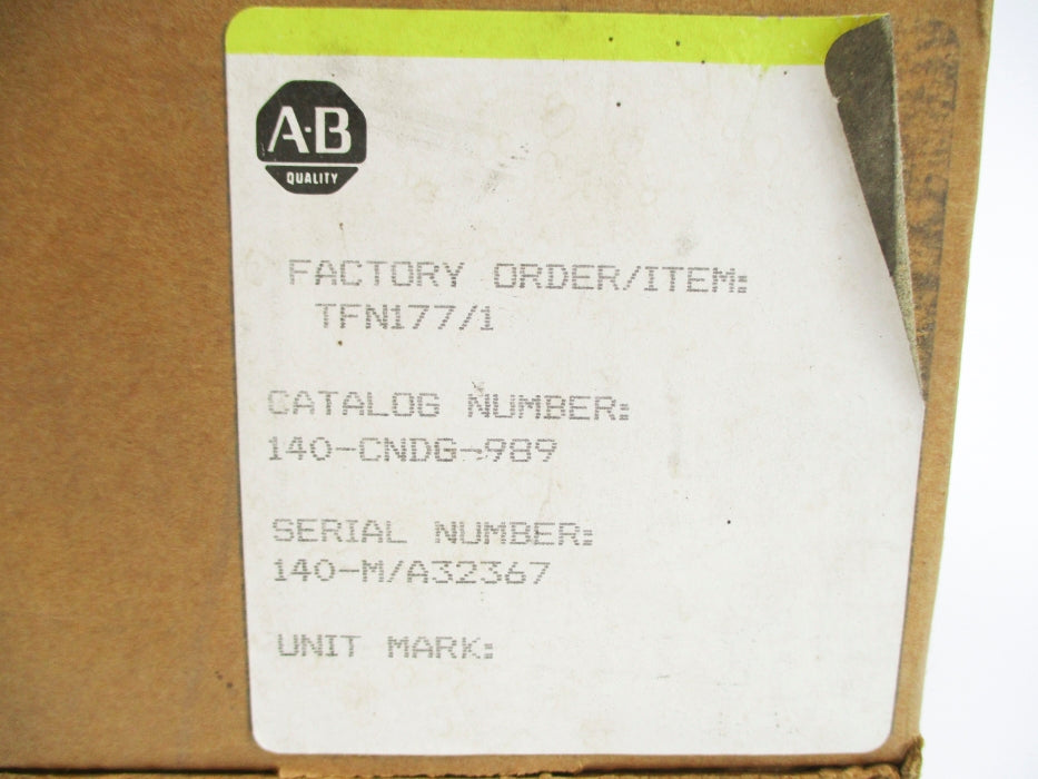 ALLEN BRADLEY 140-CNDG-989 (BR/YL) NSMP