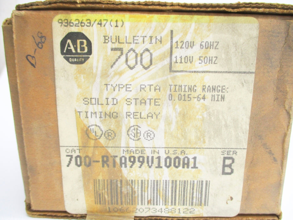 INDUSTRIAL SPARE PART 700-RTA99V100A1 SER. B 110/120V 0.015-64M (BR/YL) NSMP