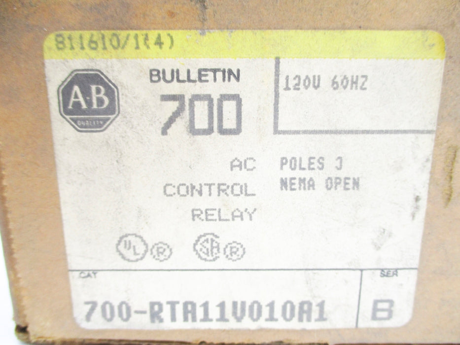 INDUSTRIAL SPARE PART 700-RTA11V010A1 SER. B 120V (BR/YL) NSMP