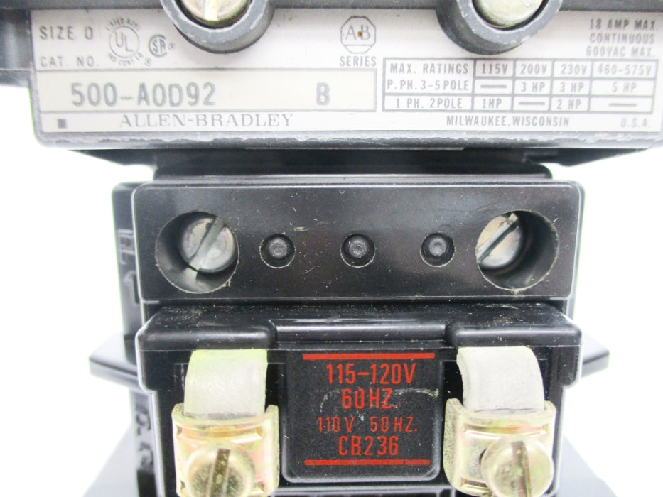 INDUSTRIAL SPARE PART 500-AOD92 SER. B 110/115-120V UNMP
