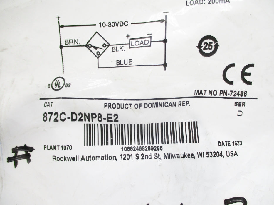 INDUSTRIAL SPARE PART 872C-D2NP8-E2 SER. D 10-30VDC NSMP