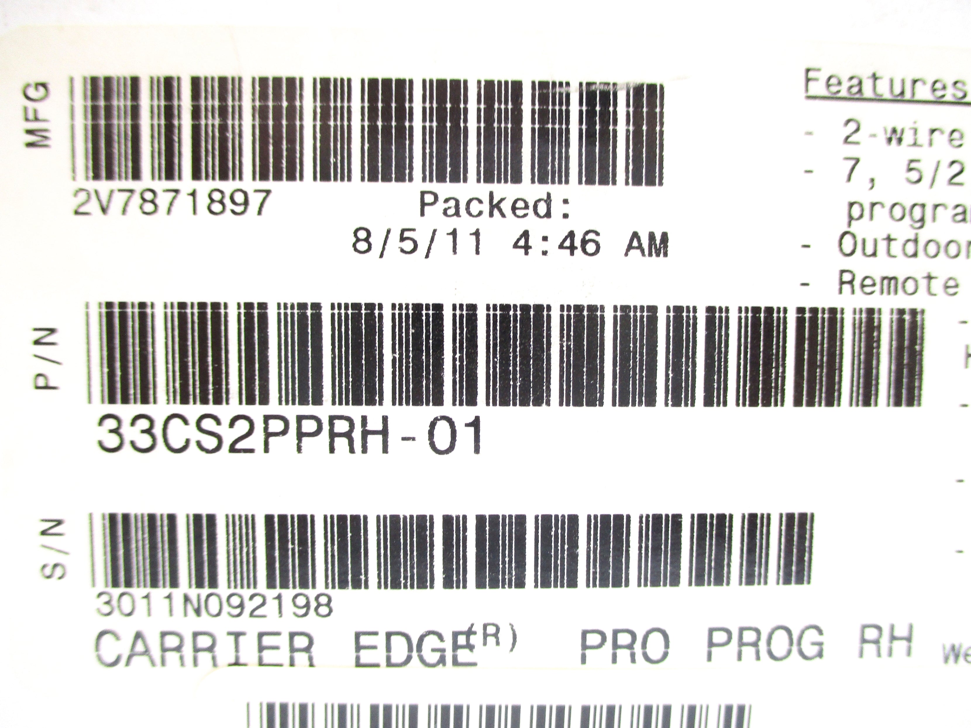 CARRIER 33CS2PPRH-01 NSMP