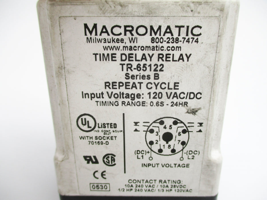 MACROMATIC TR-65122 SER. B 0.6S-24H 120VAC/DC UNMP