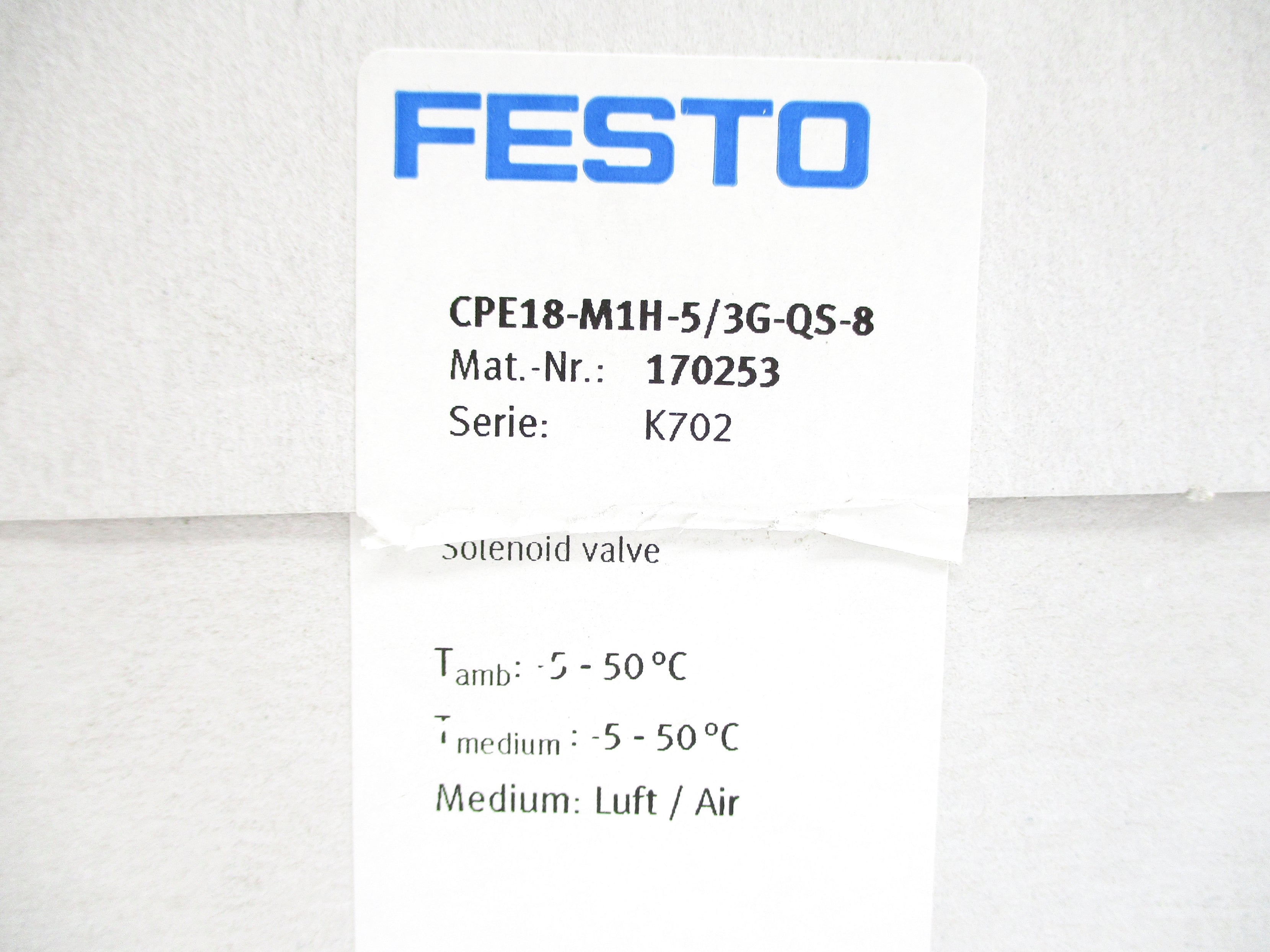 FESTO CPE18-M1H-5/3G-QS-8 NSMP