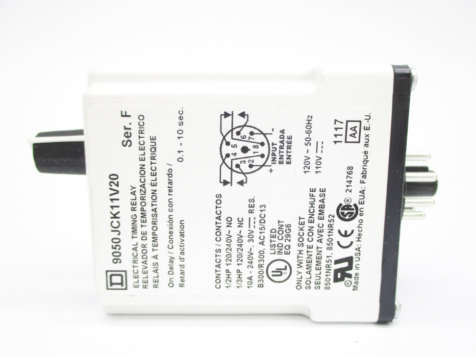 SQUARE D 9050JCK11V20 SER. F 0.1-10S 110/120V NSMP