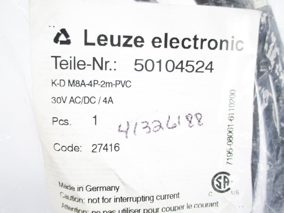 LEUZE ELECTRONIC K-DM8A-4P-2M-PVC 50104524 NSMP