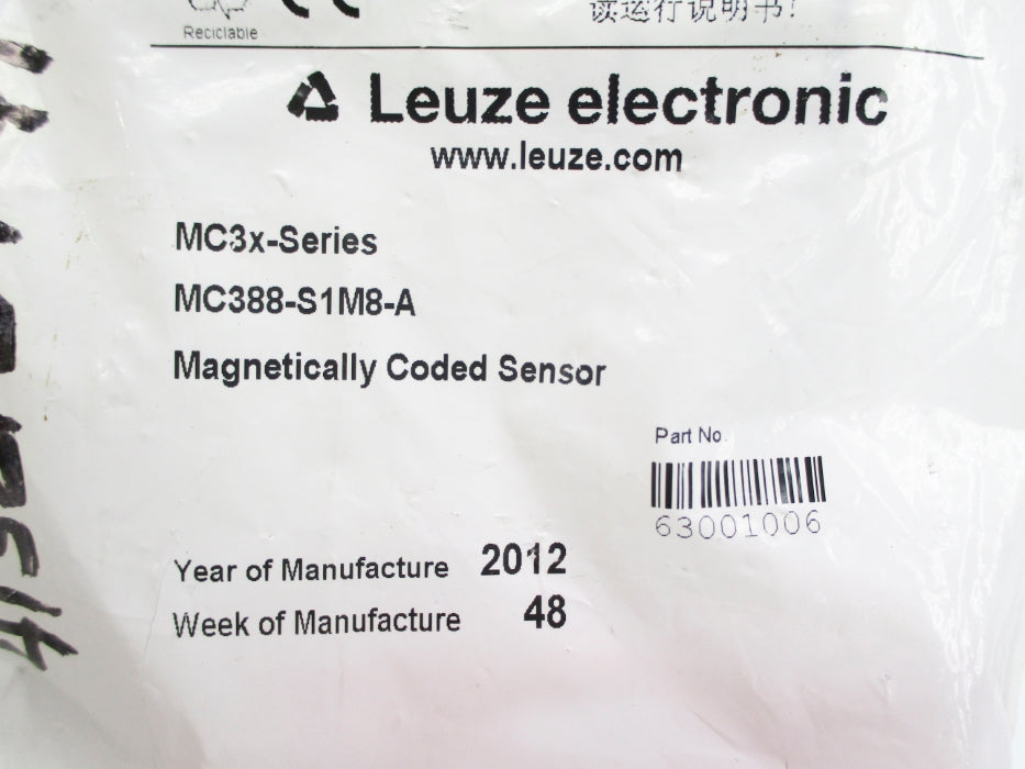 LEUZE ELECTRONIC MC388-S1M8-A 63001006 NSMP