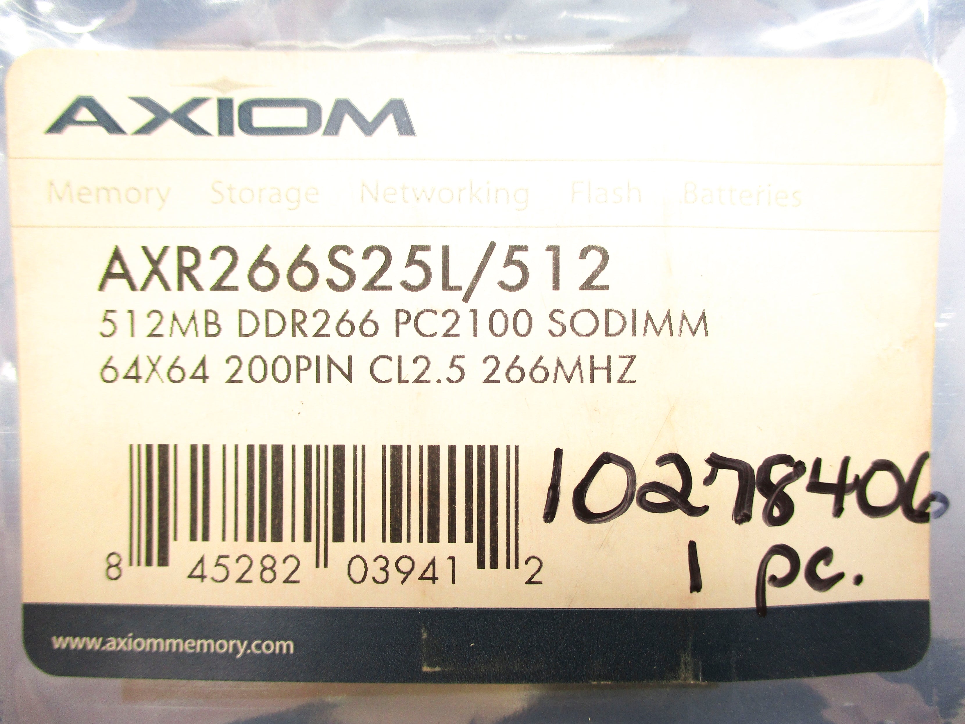 AXIOM 512MB AXR266S25L/512 NSMP