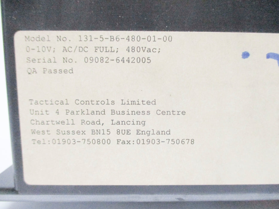 TACTICAL CONTROLS LIMITED 131-5-B6-480-01-00 NSNP