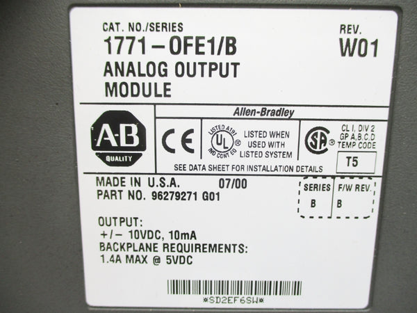 ALLEN BRADLEY 1771-OFE1 SER. B F/W B (AS PICTURED) UNMP