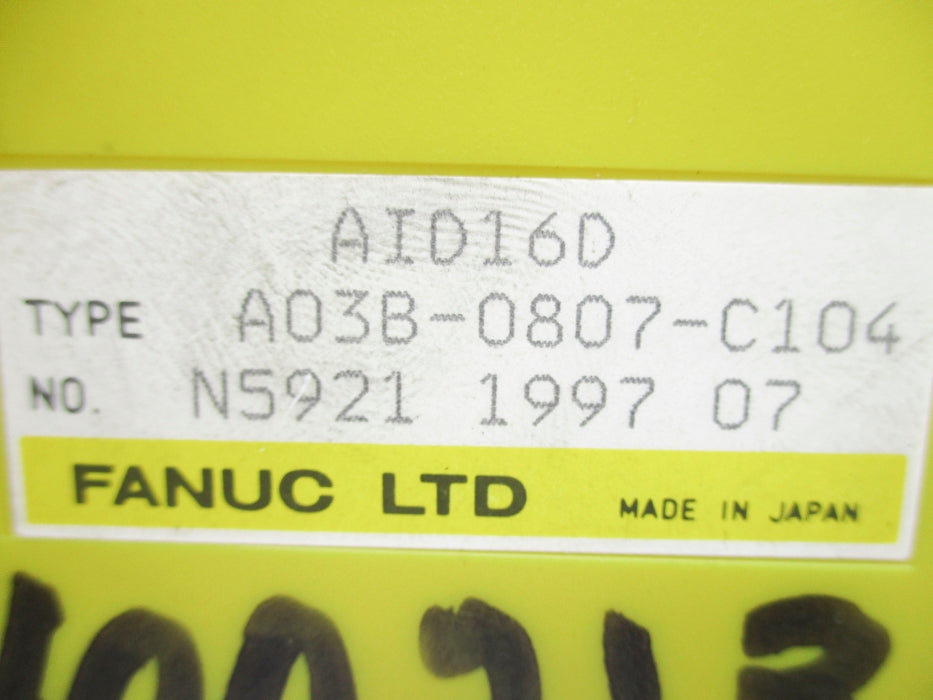 FANUC A03B-0807-C104 AID16D (NO DOOR) UNMP