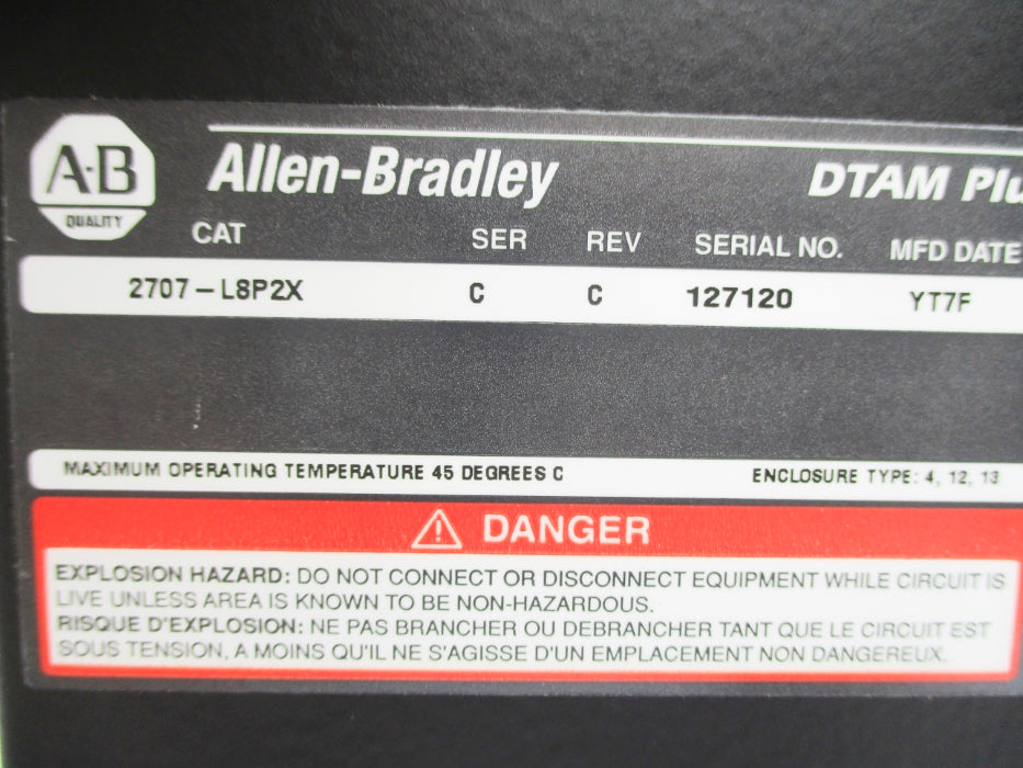 INDUSTRIAL SPARE PART 2707-L8P2X SER. C NSNP